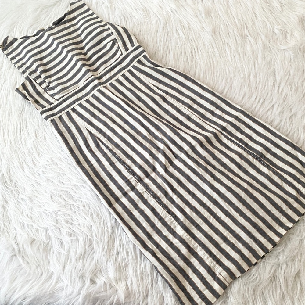 Ann Taylor Linen Striped Dress